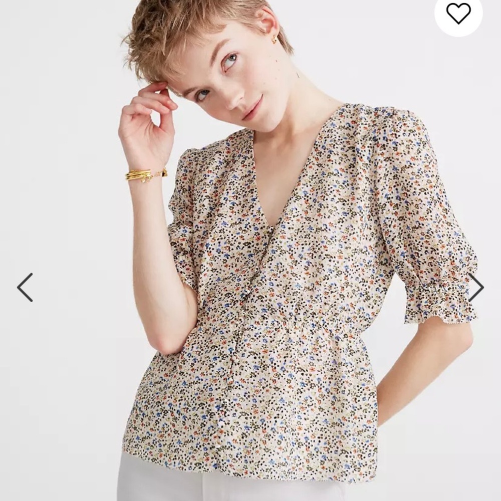 Madewell silk floral blouse